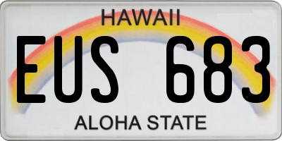 HI license plate EUS683