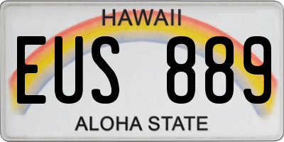 HI license plate EUS889