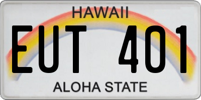 HI license plate EUT401