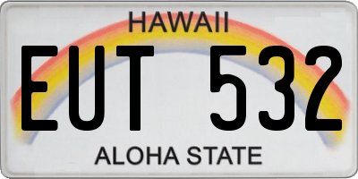 HI license plate EUT532
