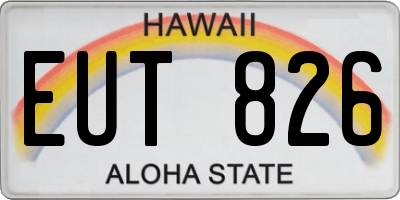 HI license plate EUT826