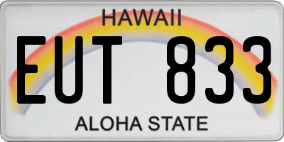 HI license plate EUT833