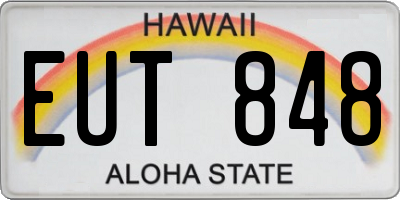 HI license plate EUT848