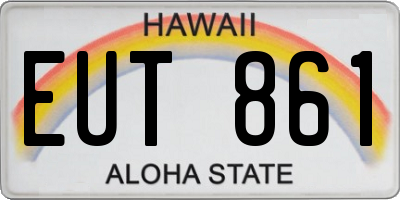 HI license plate EUT861