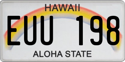 HI license plate EUU198