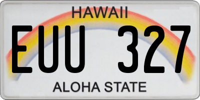 HI license plate EUU327