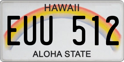 HI license plate EUU512