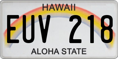 HI license plate EUV218