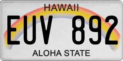 HI license plate EUV892