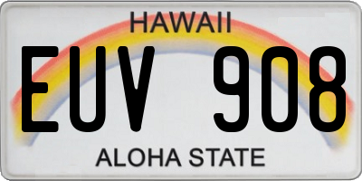 HI license plate EUV908