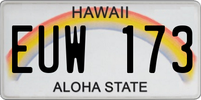 HI license plate EUW173