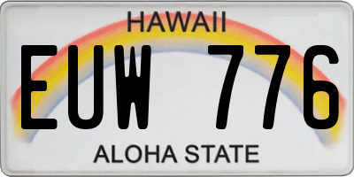 HI license plate EUW776