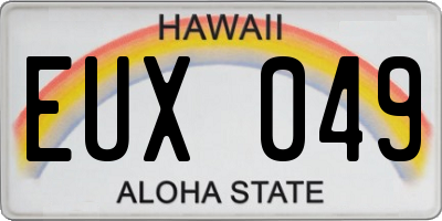 HI license plate EUX049