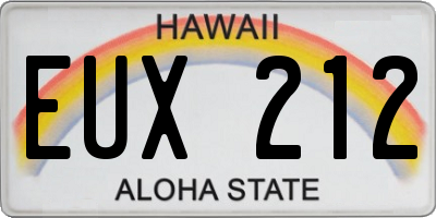 HI license plate EUX212