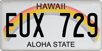 HI license plate EUX729