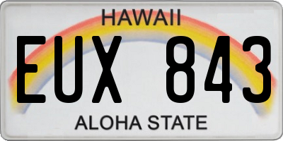 HI license plate EUX843