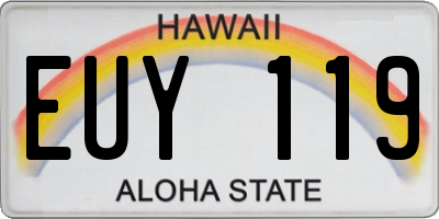 HI license plate EUY119