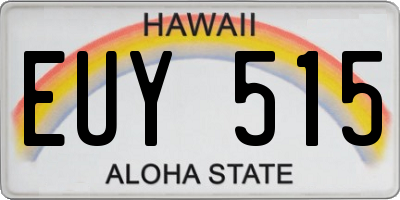 HI license plate EUY515