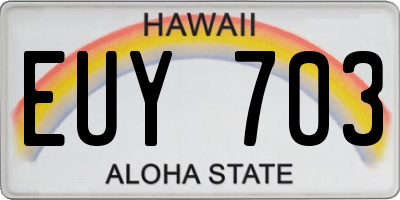 HI license plate EUY703