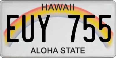 HI license plate EUY755