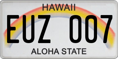 HI license plate EUZ007