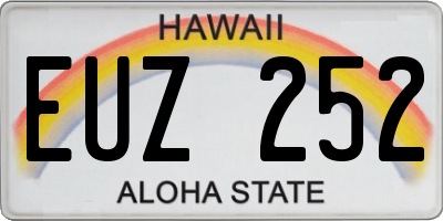 HI license plate EUZ252