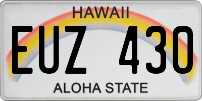 HI license plate EUZ430