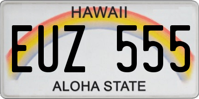 HI license plate EUZ555