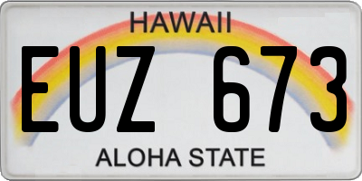 HI license plate EUZ673