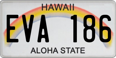 HI license plate EVA186