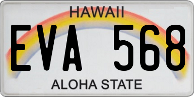HI license plate EVA568