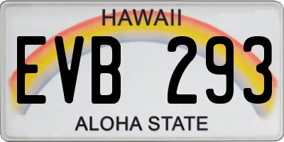HI license plate EVB293
