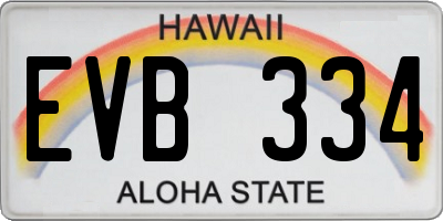 HI license plate EVB334