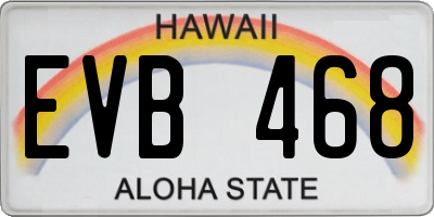 HI license plate EVB468