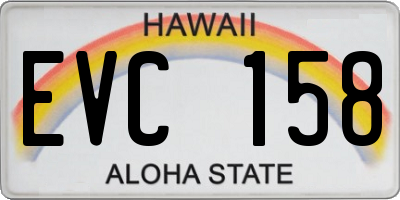 HI license plate EVC158