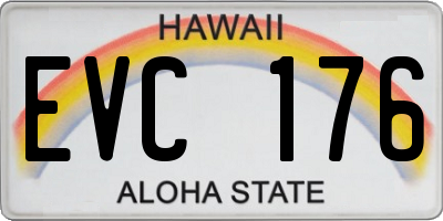 HI license plate EVC176