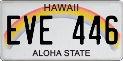 HI license plate EVE446