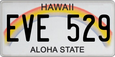 HI license plate EVE529