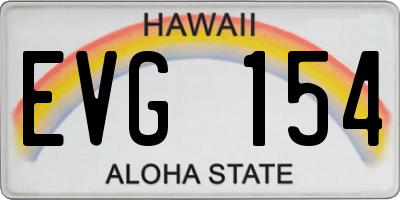 HI license plate EVG154