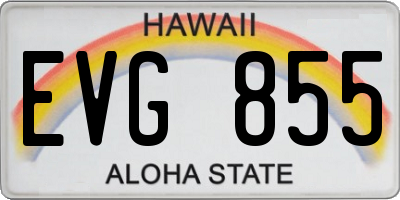HI license plate EVG855