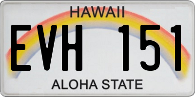 HI license plate EVH151