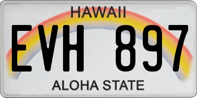 HI license plate EVH897