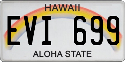 HI license plate EVI699