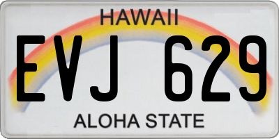 HI license plate EVJ629