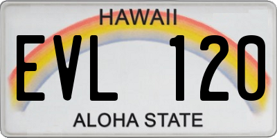 HI license plate EVL120