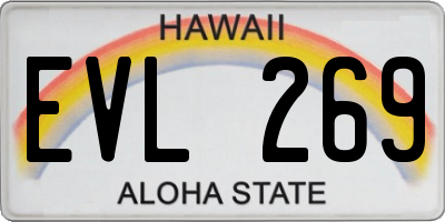 HI license plate EVL269