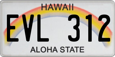 HI license plate EVL312