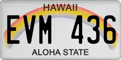 HI license plate EVM436