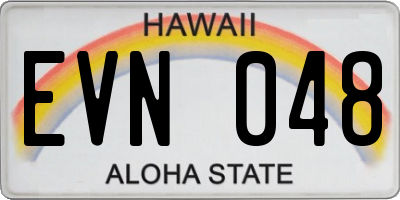 HI license plate EVN048