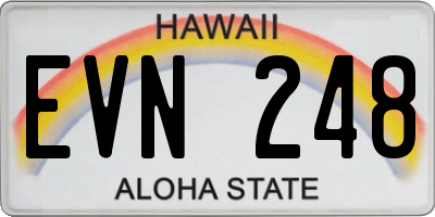 HI license plate EVN248
